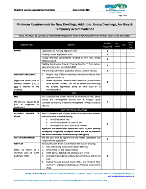 Building Licence Application