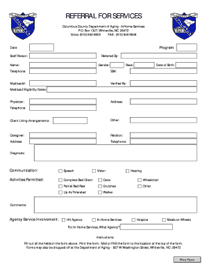Referral for In-Home Services