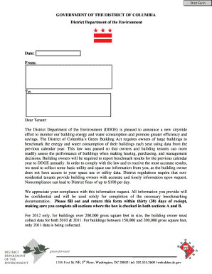District Energy Benchmarking Non-Residential Tenant Information Request Form