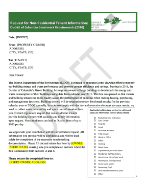 Request for Non-Residential Tenant Information