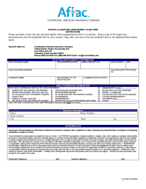 Critical Illness Wellness Benefit Claim Form