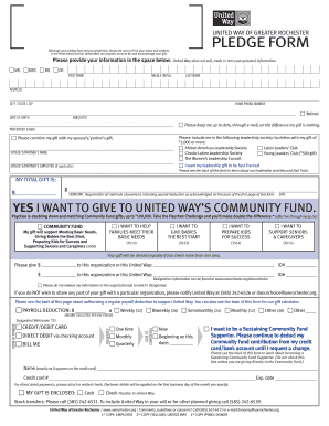 United Way Pledge Form