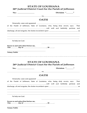 Louisiana Oath Form