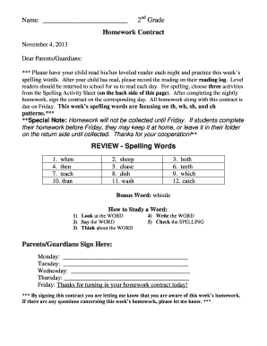 Homework Contract