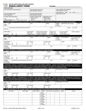 White Bear Lake Area Schools Enrollment Form