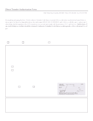Direct Transfer Authorization Form