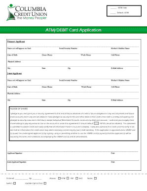ATM Debit Card Application