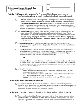 Schizophrenia Disorder Diagnostic Tool