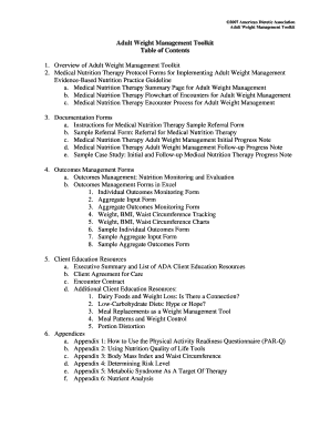 Adult Weight Management Toolkit