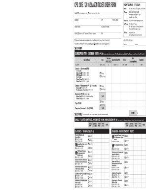 Calgary Philharmonic Season Ticket Order Form