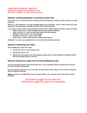 Dependent Day Care FSA Claim Form