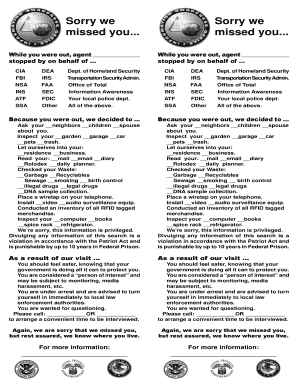 Government Visit Notification Form