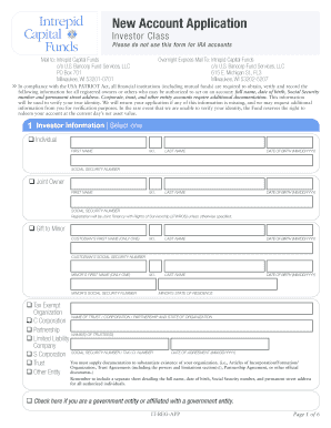 New Account Application Form