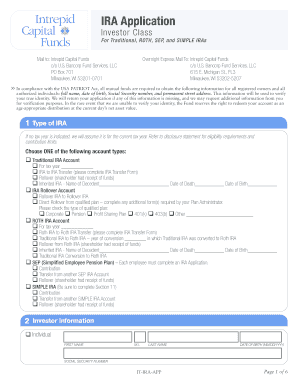 IRA Application Form