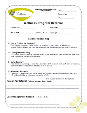 Wellness Program Referral Form
