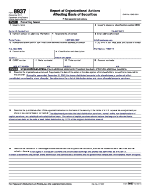 Form 8937 Report of Organizational Actions