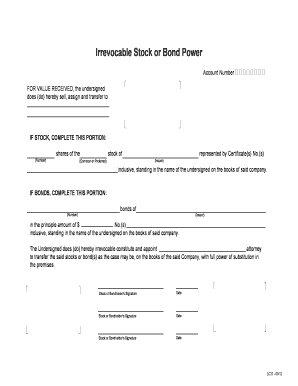 Irrevocable Bond Power