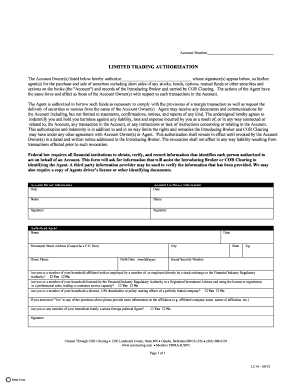 Limited Trading Authorization Form