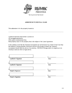 Addendum to Rental Lease