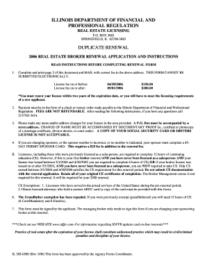 Illinois Real Estate Broker Renewal Application