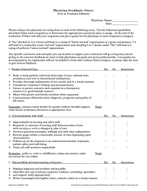 Physician Feedback Form