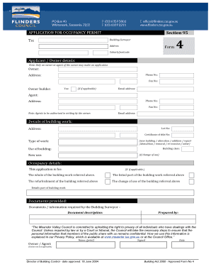 Application for Occupancy Permit