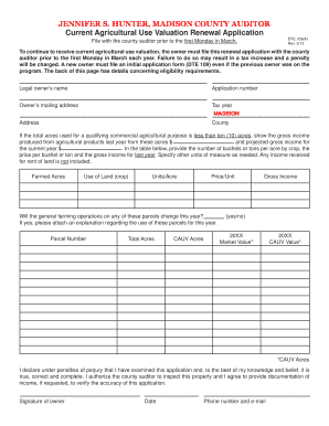 Ohio Current Agricultural Use Valuation Renewal Application
