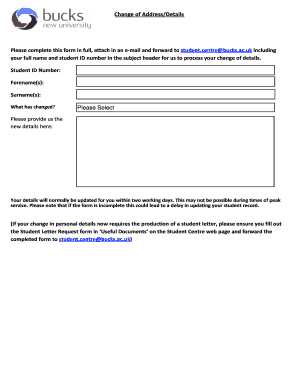Student Change of Address/Details Form