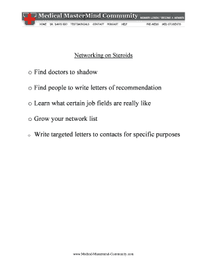 Networking Letter Templates