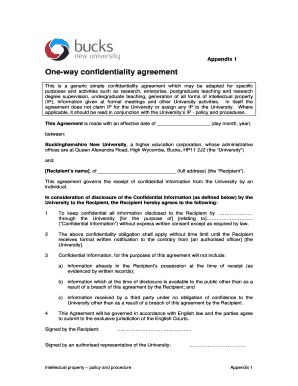 One-Way Confidentiality Agreement