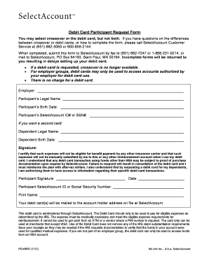 Debit Card Participant Request Form
