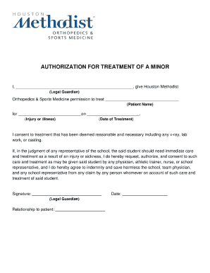 Authorization for Treatment of a Minor