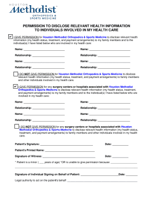 Health Information Disclosure Permission Form
