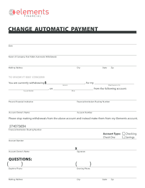 Automatic Payment Cancellation Letter