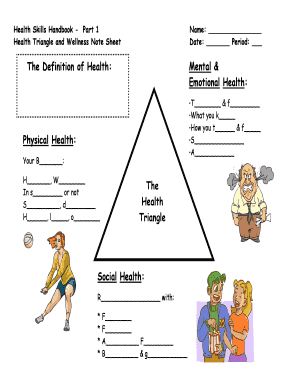 Health Triangle and Wellness Note Sheet
