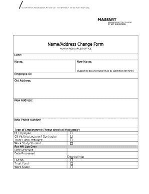 Name Address Change Form