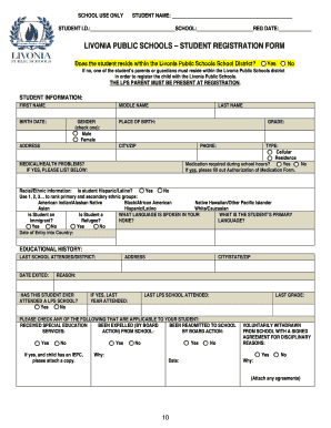Livonia Public Schools Registration Packet