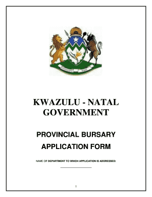 KwaZulu-Natal Government Bursary Application Form