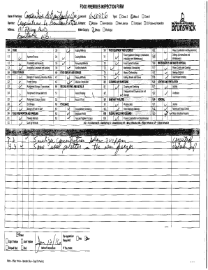 Food Premises Inspection Form