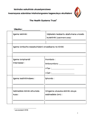 Health Systems Trust Community Clinic Survey