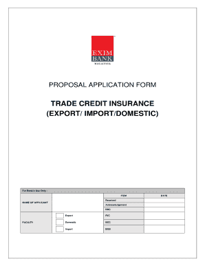 Trade Credit Insurance Proposal Application Form