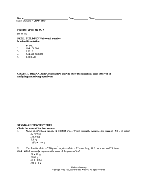 Modern Chemistry Homework 2-7