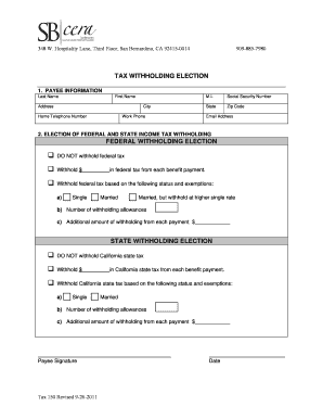 Federal and State Tax Withholding Election Form
