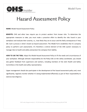Model Hazard Assessment Policy