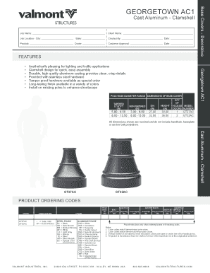 Georgetown AC1 Base Cover Order Form