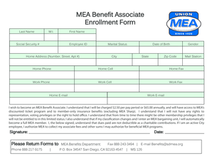 MEA Benefit Associate Enrollment Form