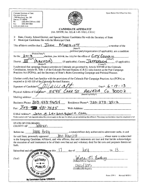 Colorado Candidate Affidavit