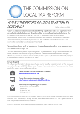 Scotland Local Taxation Reform Call for Evidence