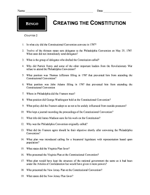 Bingo Creating the Constitution