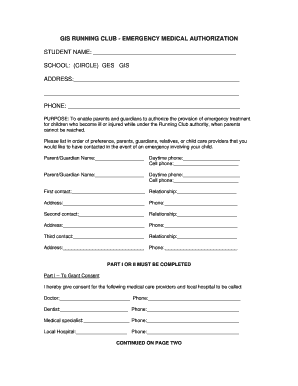 Emergency Medical Authorization